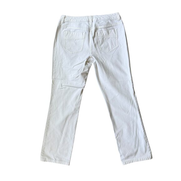Chico's white cropped button zip two pocket stretchy jeans women's size 0 - Picture 4 of 9
